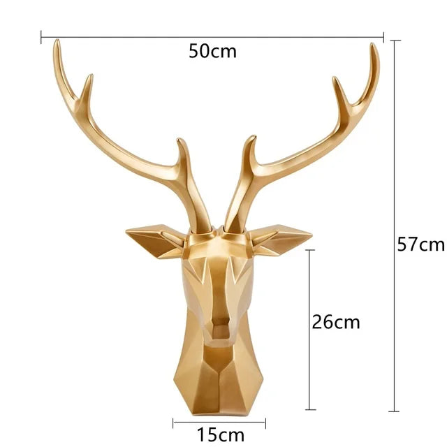 3D Gold Reh Kopf Wand Kunst für eine Luxuriöse Atmosphäre