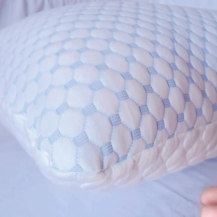 Kühlendes Memory-Schaum-Kissen - Verstellbares Kopfkissen mit waschbarem Bezug für Seiten-, Rücken- und Bauchschläfer