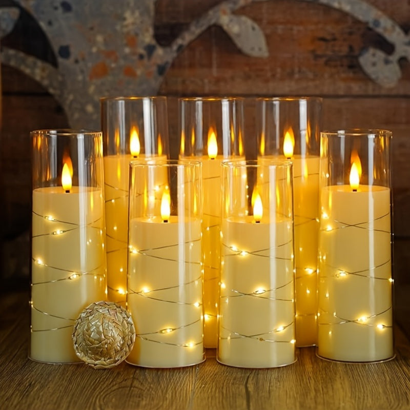 3-teilig Romantische LED Kerzen mit Fernbedienung - Einstellbare Helligkeit und Timer-Funktion, Ideal für Partys, Hochzeiten und Hotel Dekoration