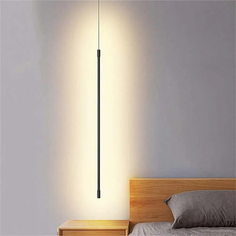 Pendelleuchte Slim Schwarz Metall Schlafzimmerlampe