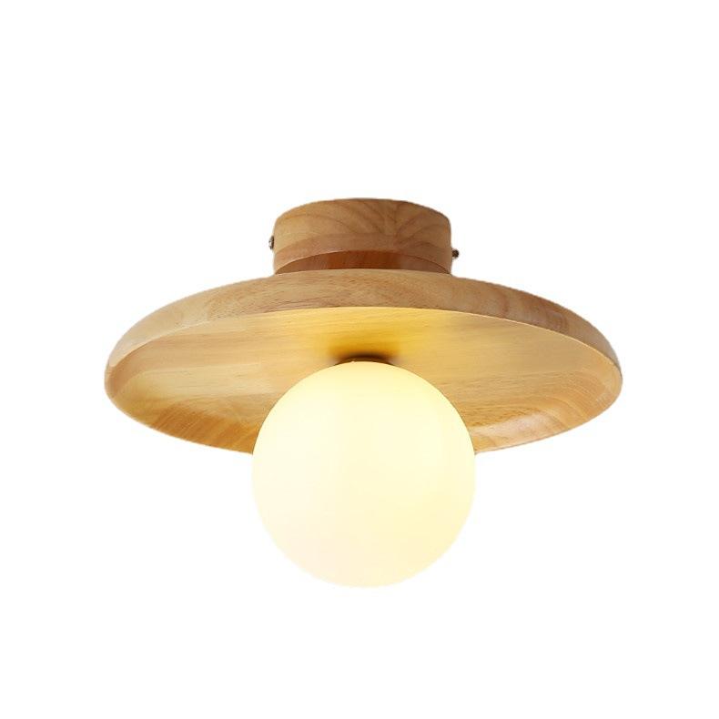 Minimalistische Holz-Deckenleuchte Im Japanischen Stil