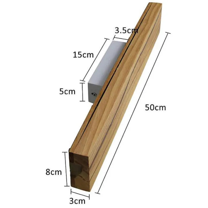 Moderne Wandlampe aus Holz mit Rissmuster - Elegante LED-Beleuchtung für Wohnzimmer und Schlafzimmer