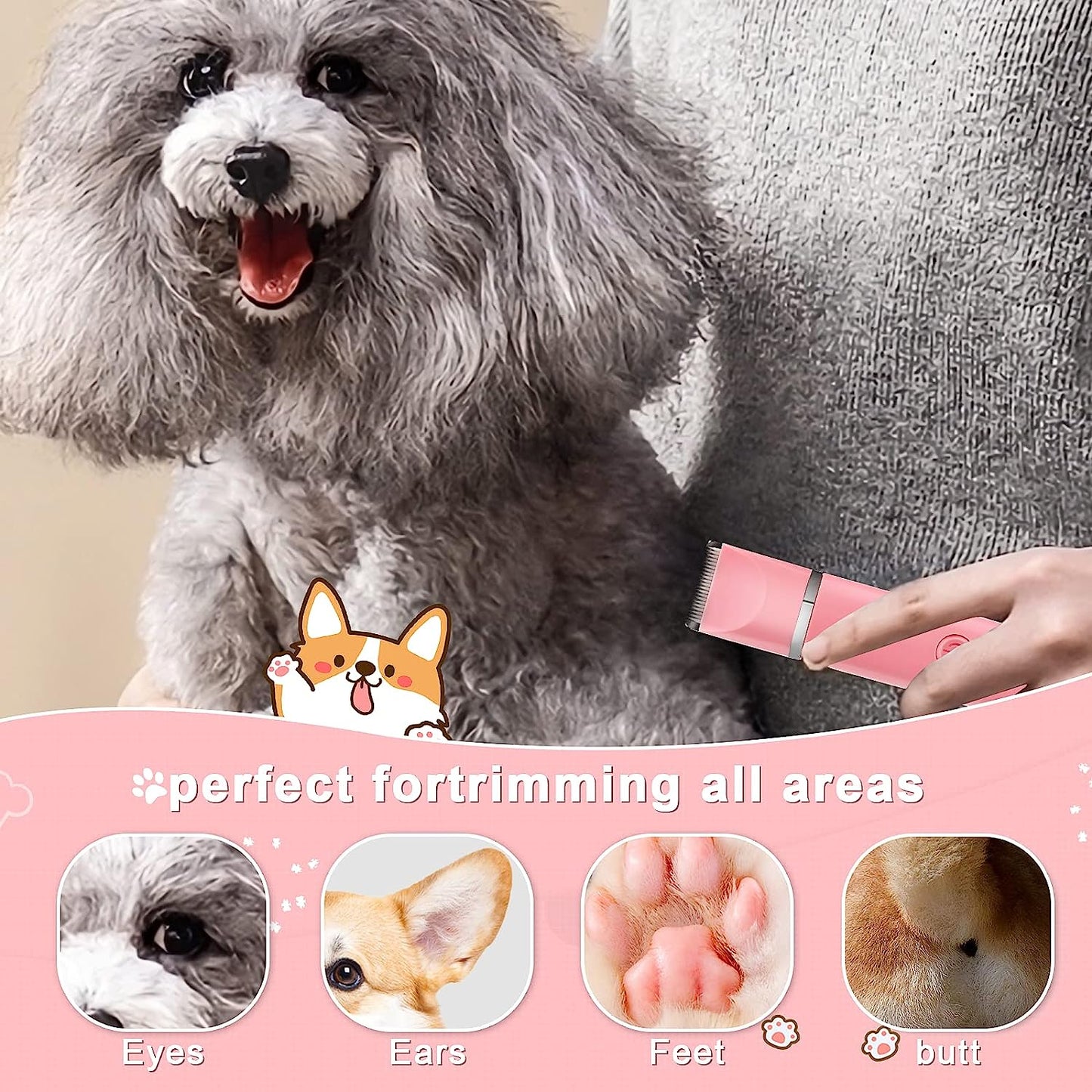 Hundefriseur Clippers Set Hund Haarschneider - Niedriges Geräusch Haustier Clippers