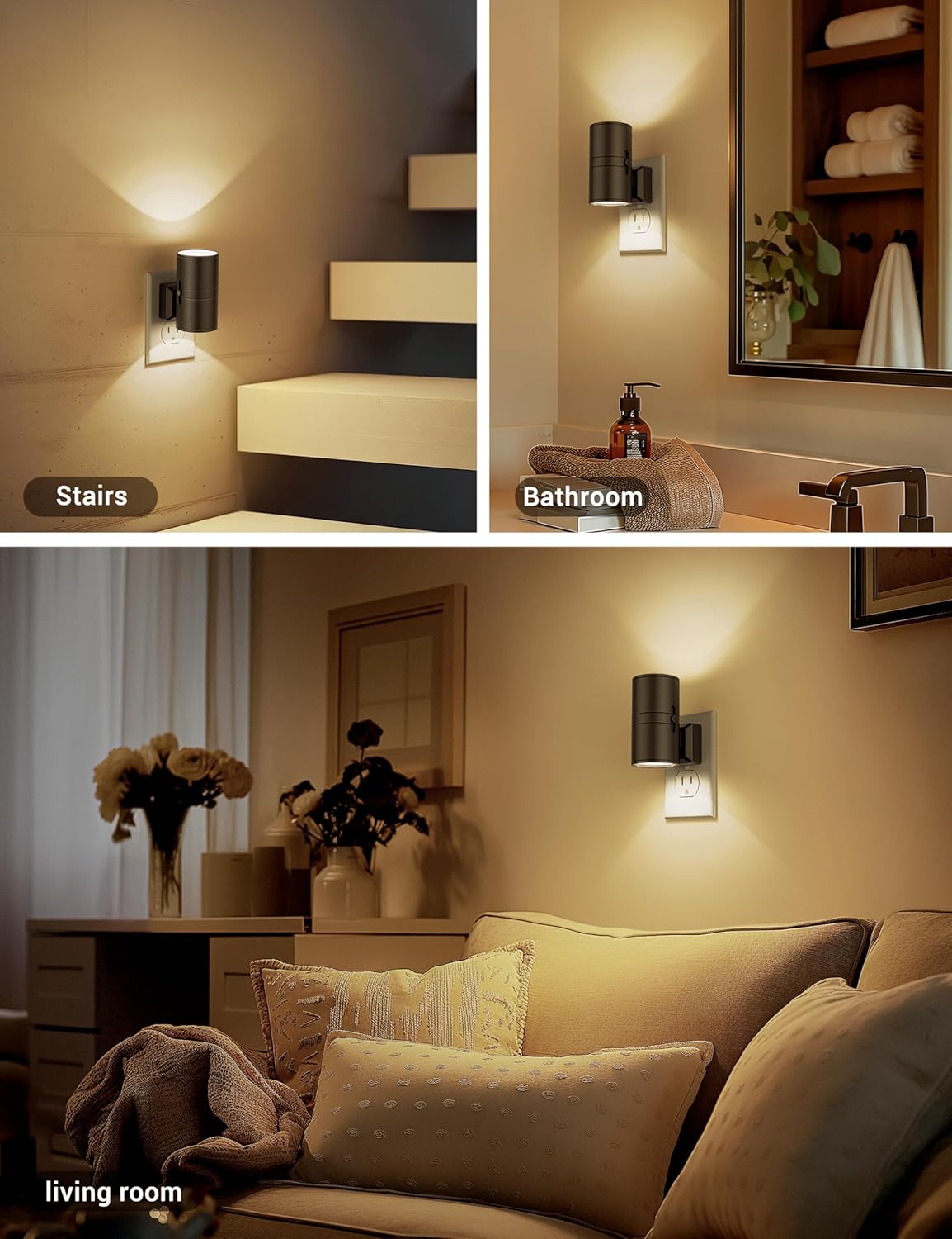 NightNova | Nachtlampe dimmbar LED Plug-In - Helligkeit einstellbar für Schlafzimmer und Flure