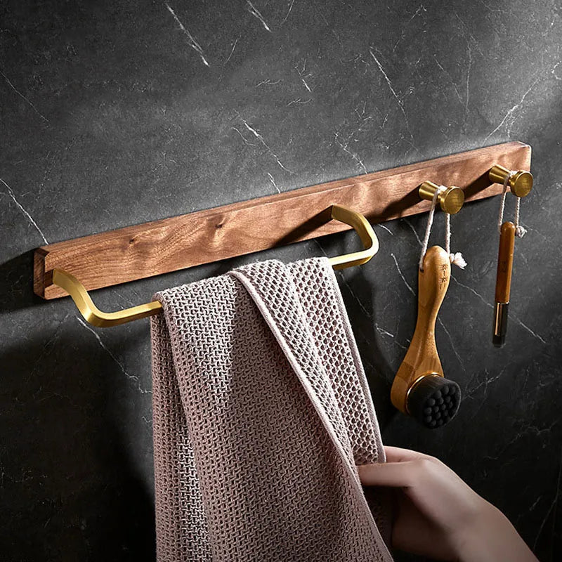 Massivholz Nordischer Stil Badezimmer Handtuchstange mit Haken Hängeregal