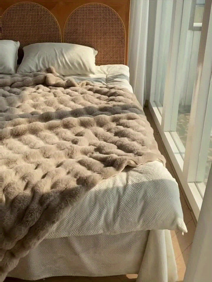 Rabbit Fleece Decke - Weiche warme Decke für Sofa, Bett, Büro und Reisen - Hypoallergen und reißfest
