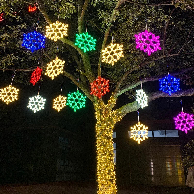 LED-Girlande Schneeflocke Wasserdicht - Weihnachtsdekoration Außen
