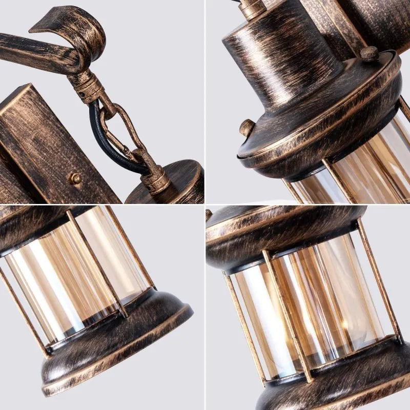 Wandleuchte mit vintage Glas-Schirm Design