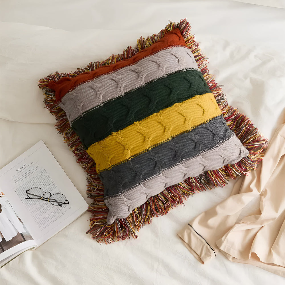 Bunte Strahlung Strickkissen