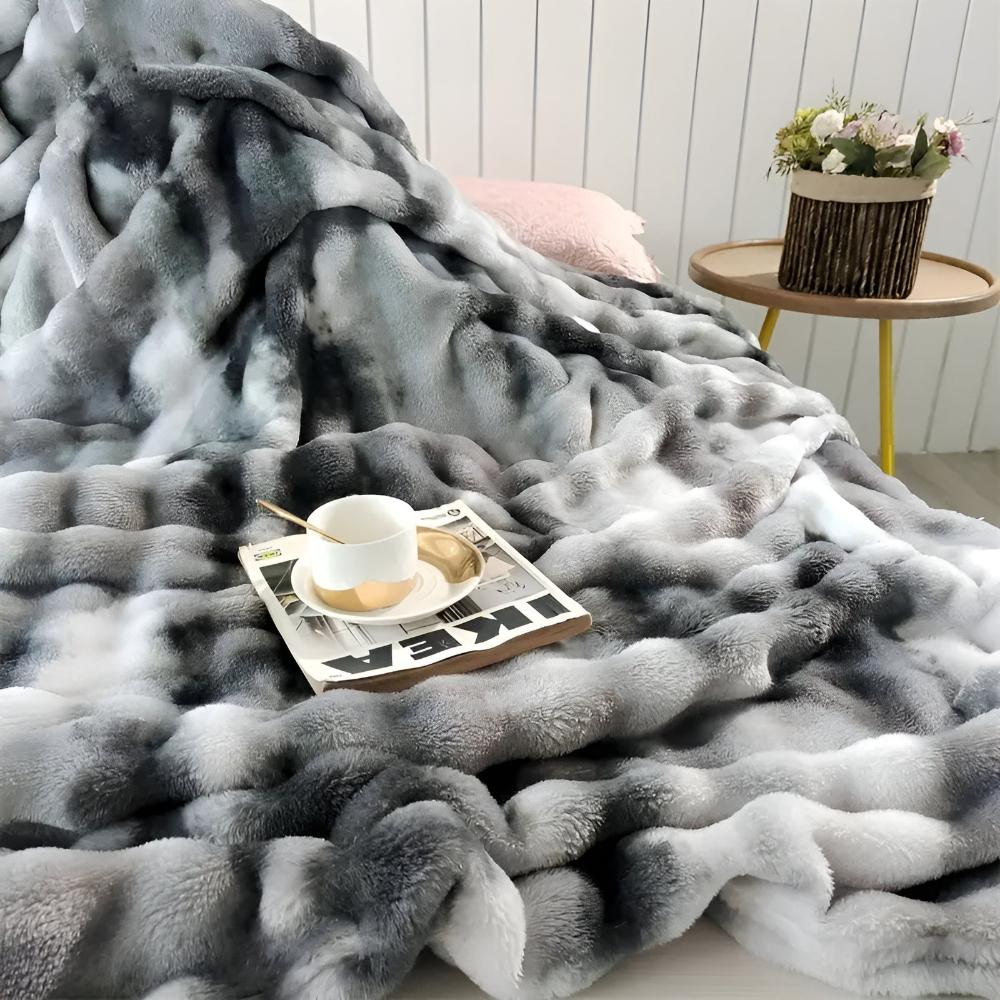 Ripple Tie-Dye Kunstfell Decke