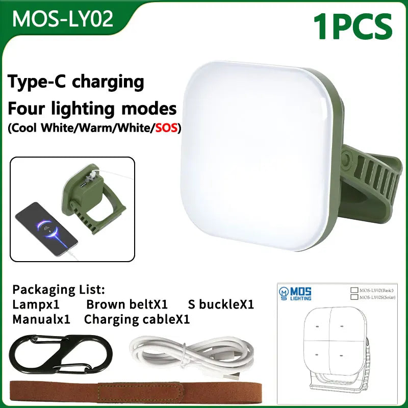 80W LED solarbetriebene wiederaufladbare Campinglampe mit Magnet- und Zoom-Funktion