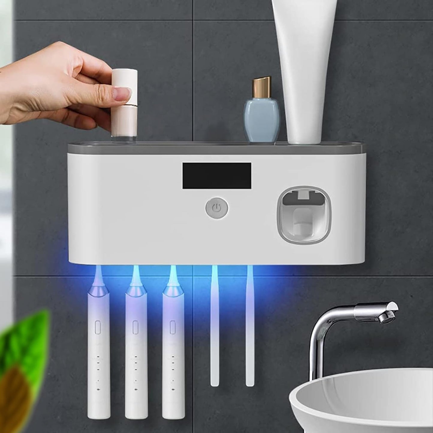 Smart Zahnbürstenhalter für das Badezimmer mit UV-Desinfektionsgerät