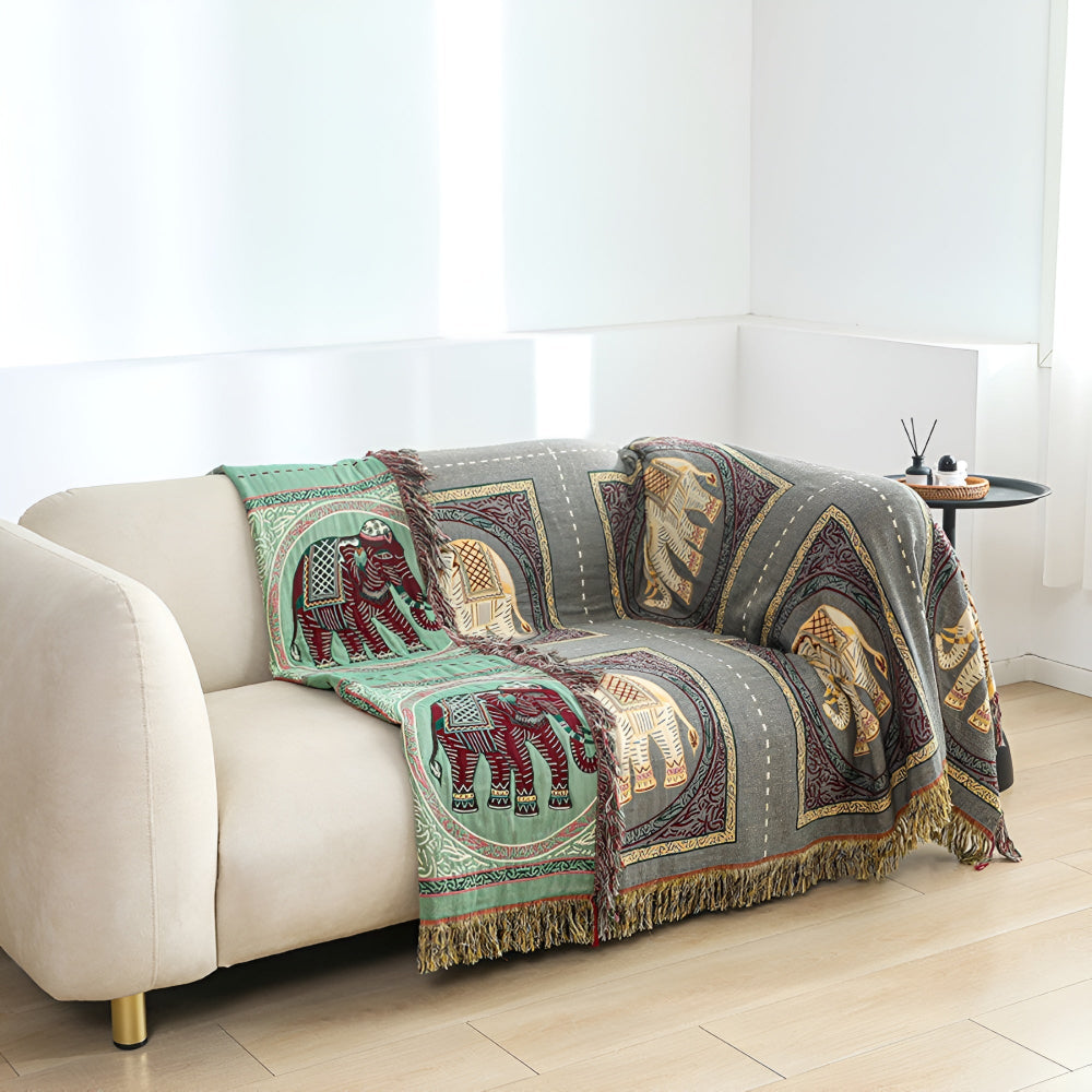 Bohemian Elefantenmuster Quastendecke