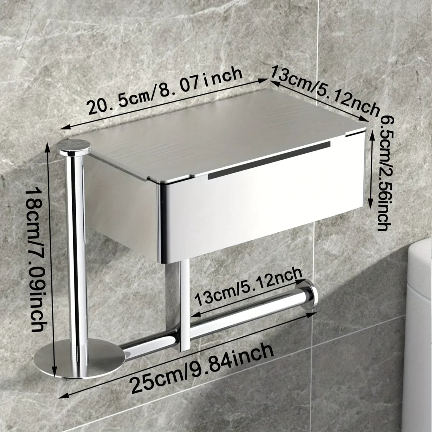 Edelstahl Badezimmer Toilettenpapierhalter mit Telefonablage