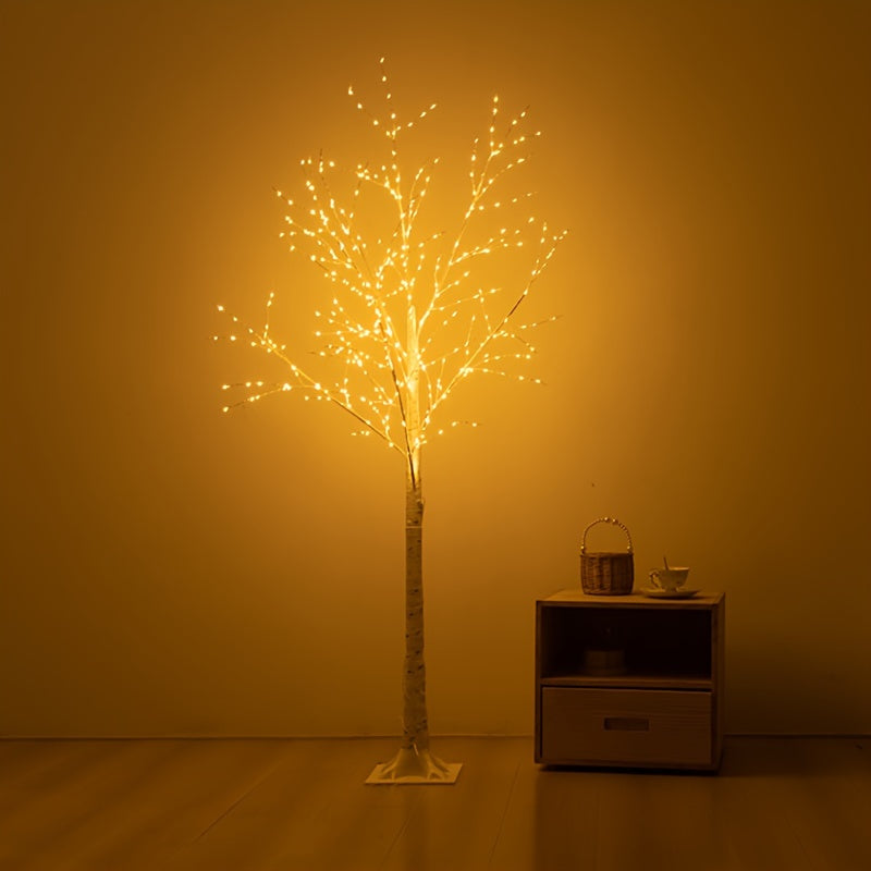 Weiße Birkenbaumlampe - 1,8 m romantische LED-Stehlampe für Schlafzimmer & Wohnzimmer Dekor