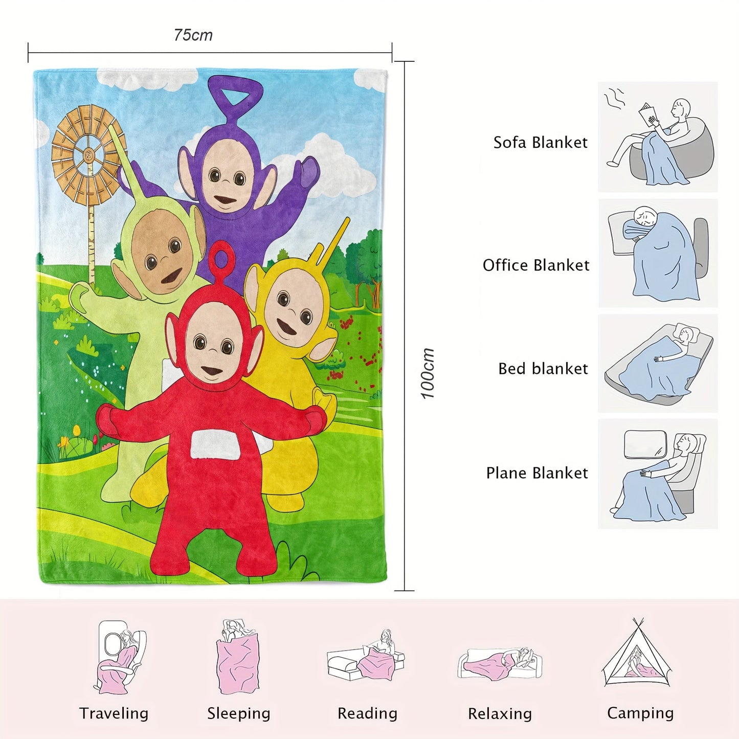 Teletubbies Decke – Für Kinder, Weich und Vielseitig