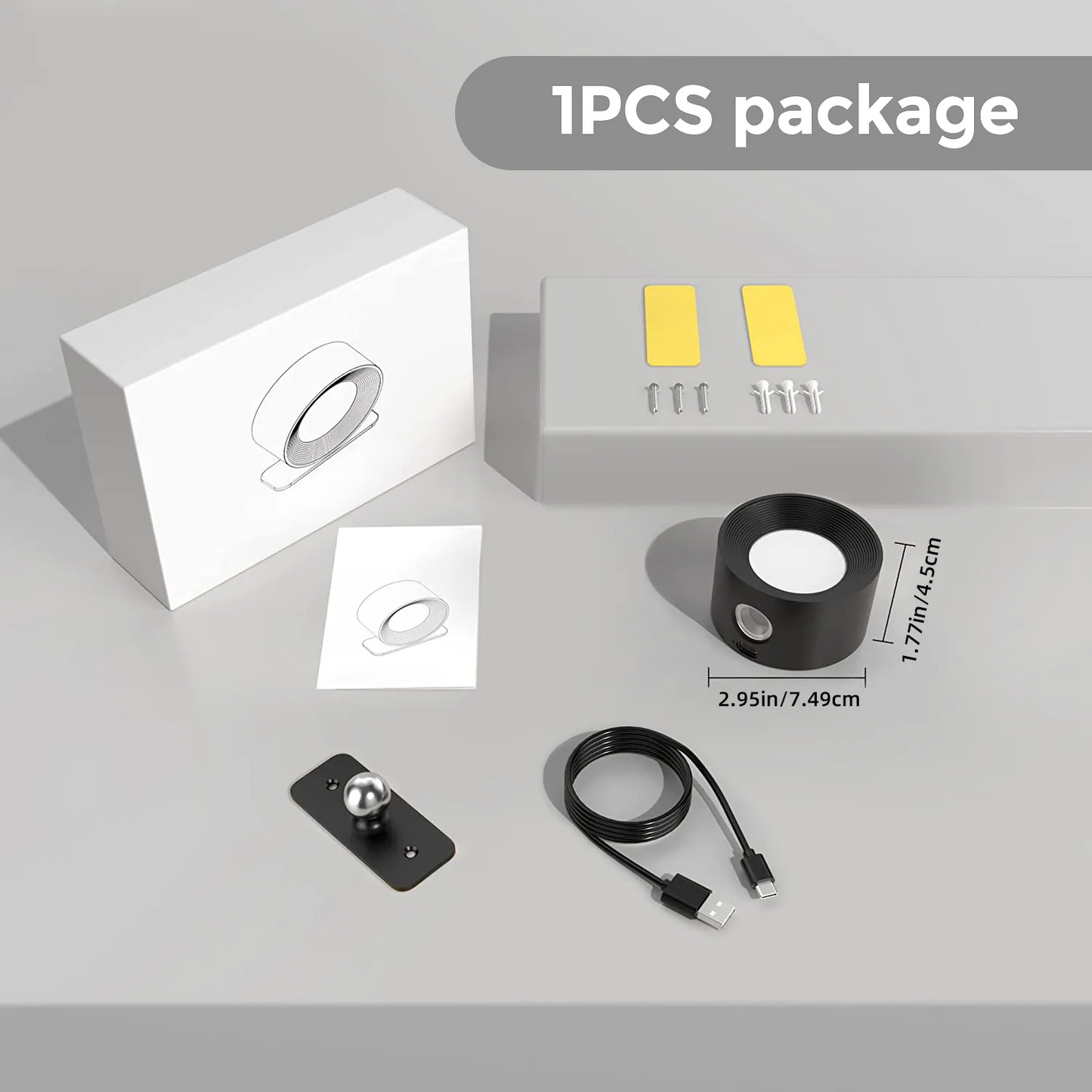 Spotlight Akku Wandleuchte – Wiederaufladbar, 360° drehbar & dimmbar LED Licht