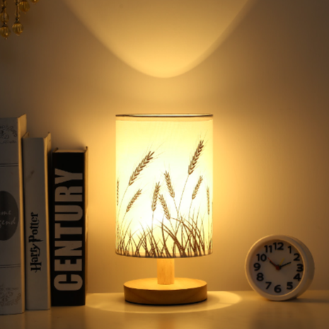 Luminio Tischlampe - USB-betriebene Leinen-Nachtlampe