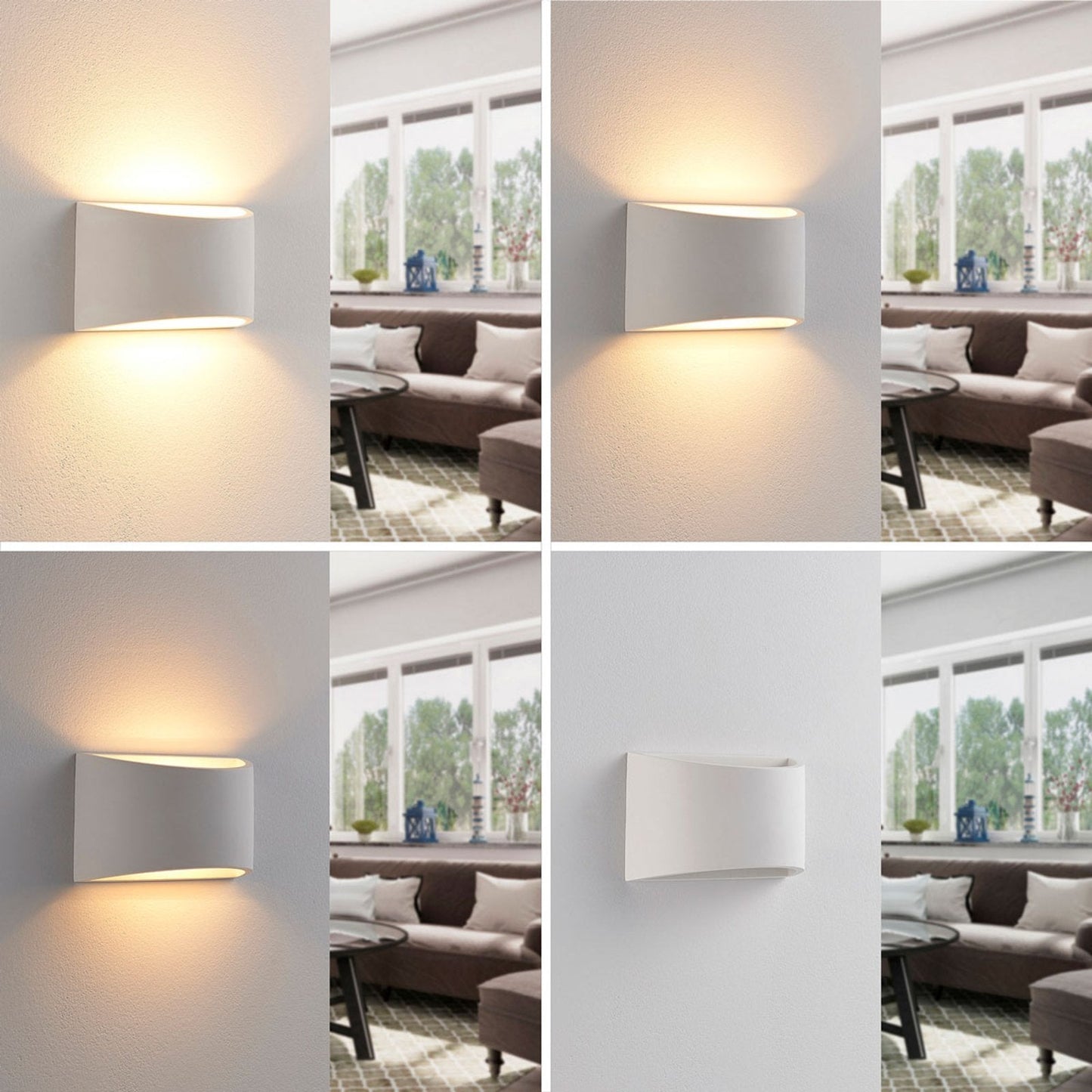 Wandleuchte Modern Weiß Gipshochlicht