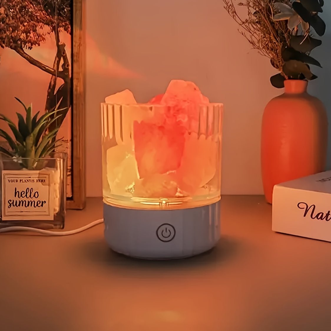 Himalayan Saltlampe - Weiches, Gemütliches Farbwechsel-Nachtlicht für Romantische Atmosphäre