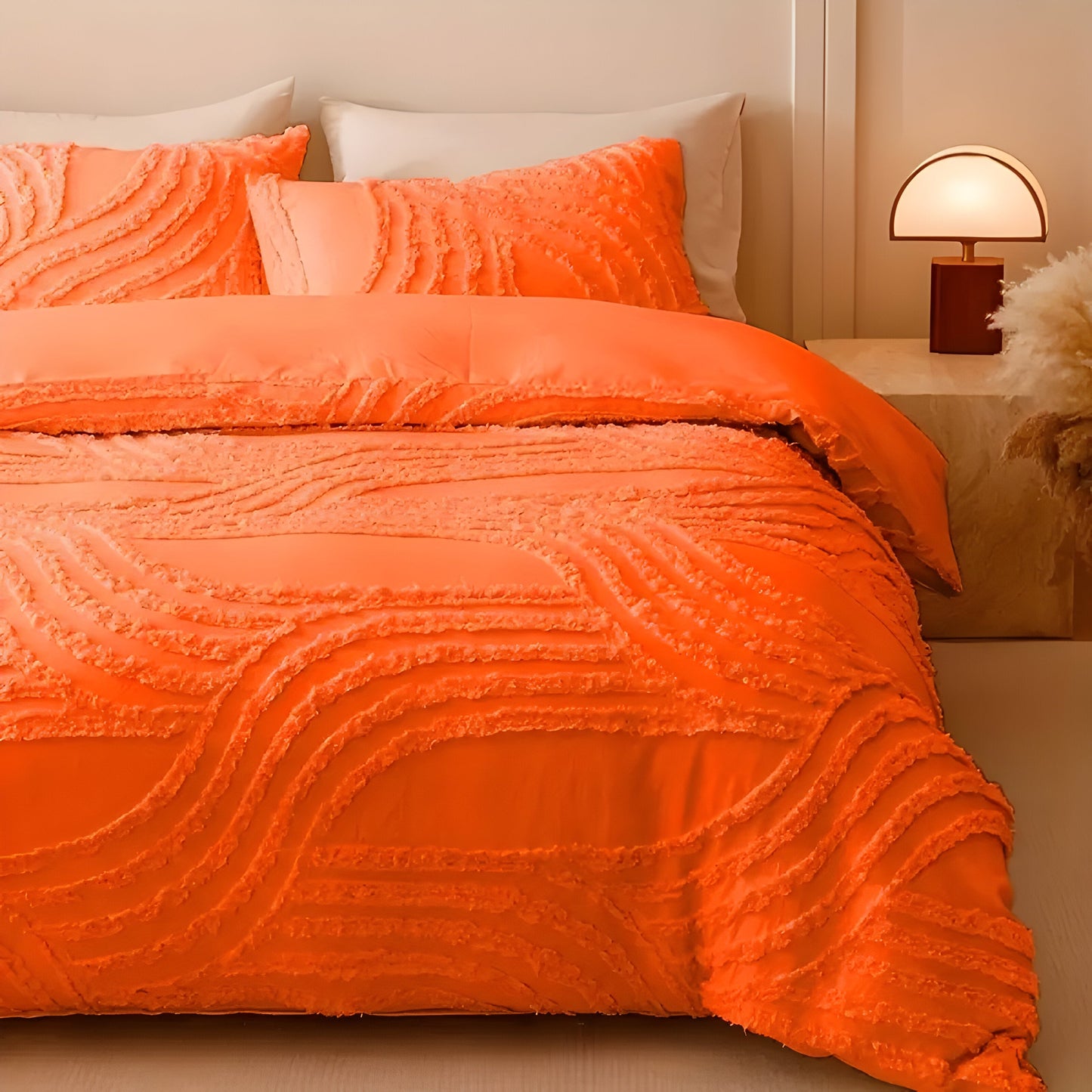 Garduru Duvet Set - 3pcs Luxus Streifen Schnitt Bettbezug