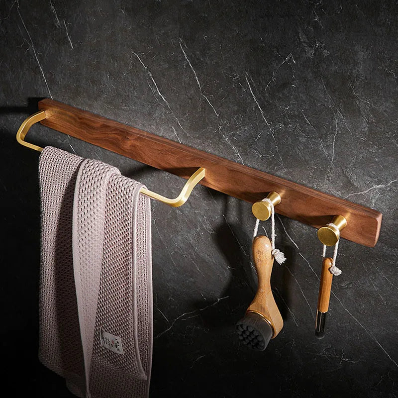Massivholz Nordischer Stil Badezimmer Handtuchstange mit Haken Hängeregal