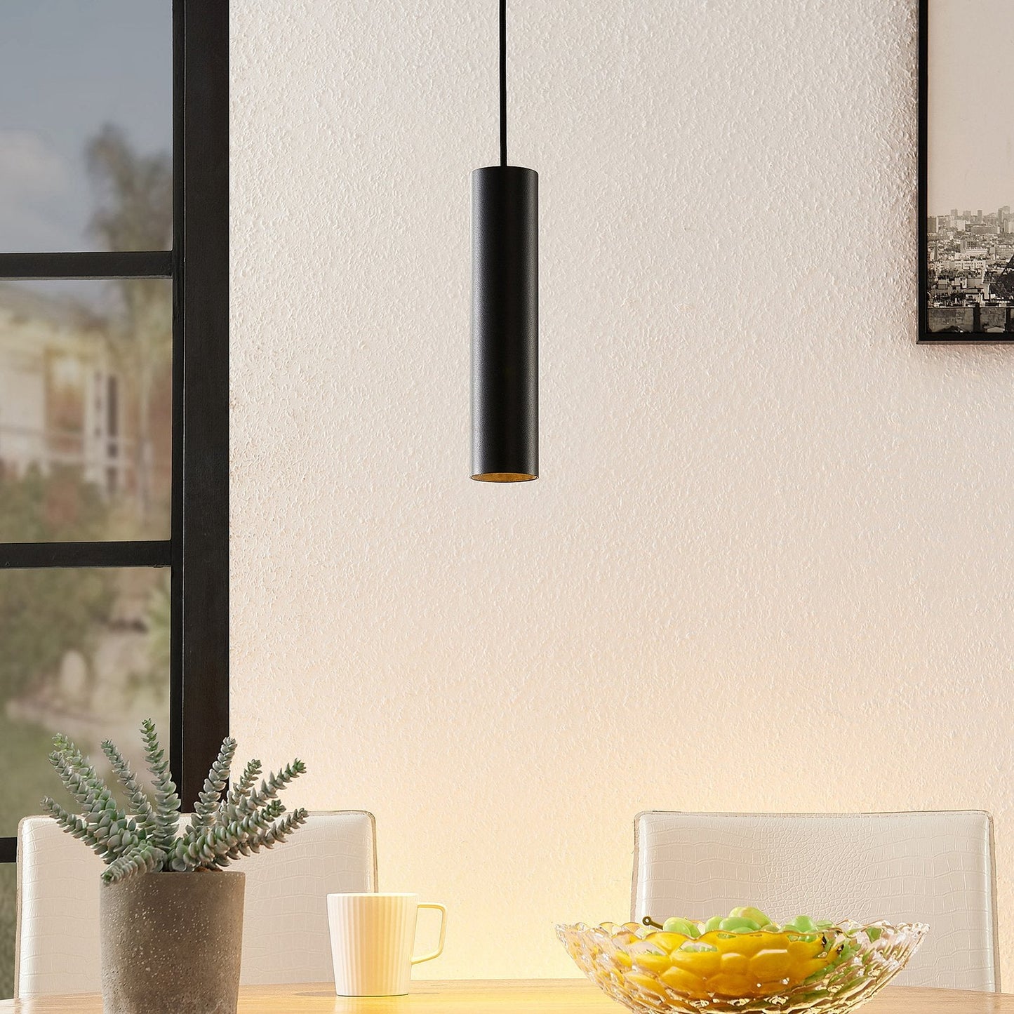 Pendelleuchte Modern Schwarz Aluminium Zylinderlampe