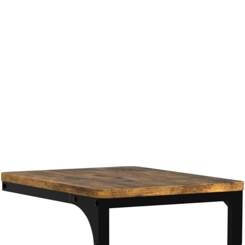 Garduru - C-Form Beistelltische im 2er-Set, Rustikale Couch-Tische für Wohnzimmer und Schlafzimmer