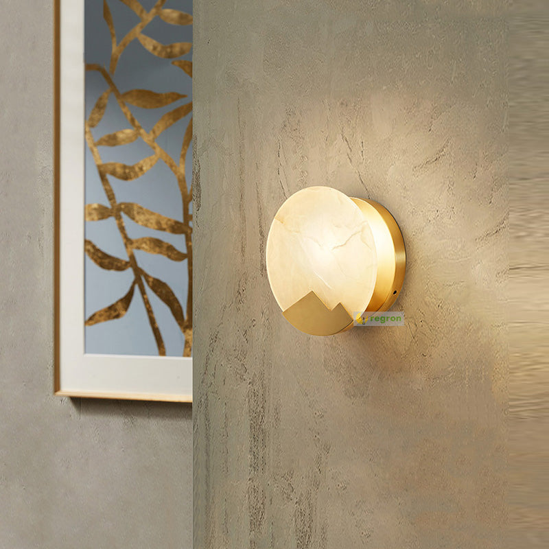 Wandlampe LED Nordic Minimalistisch - Lampe aus Marmor und Messing mit Dimmer