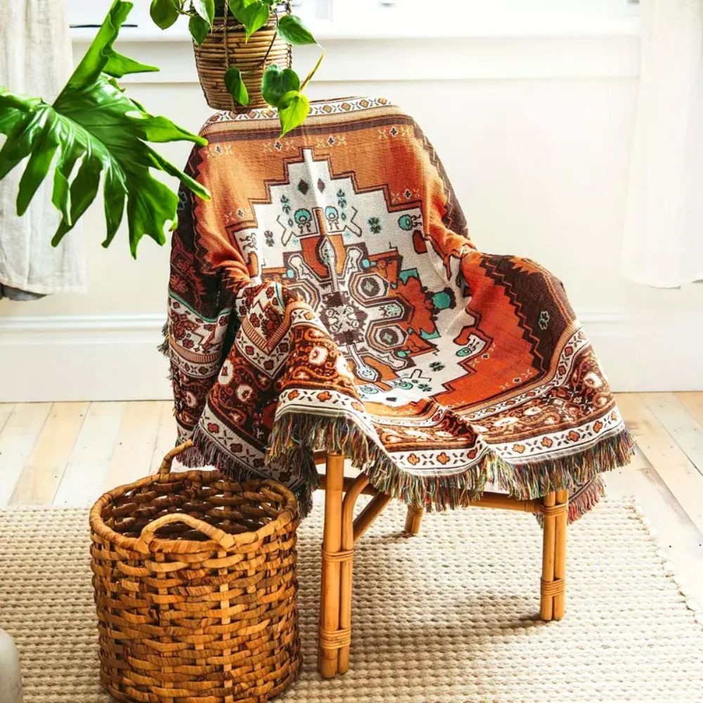 Boho Chic gemustertes Überwurfdecke