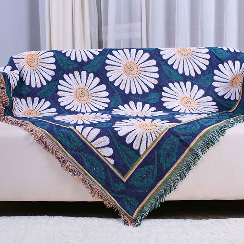 Bohemian Shiragiku Quasten Baumwoll Strickdecke