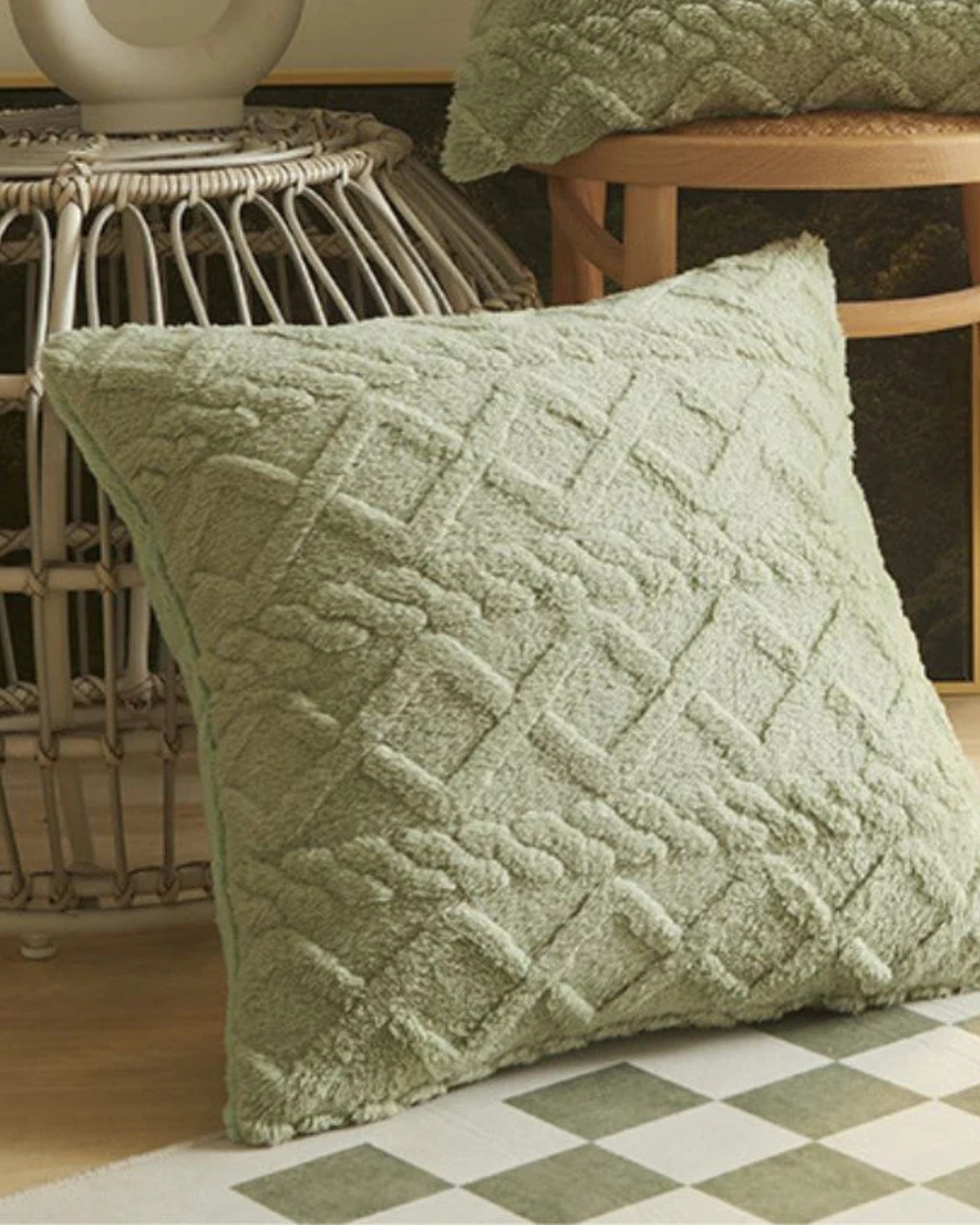 ZenWeave – Luxuriöses Reliefkissen mit subtiler geometrischer Gestaltung für einen stilvollen Innenraum