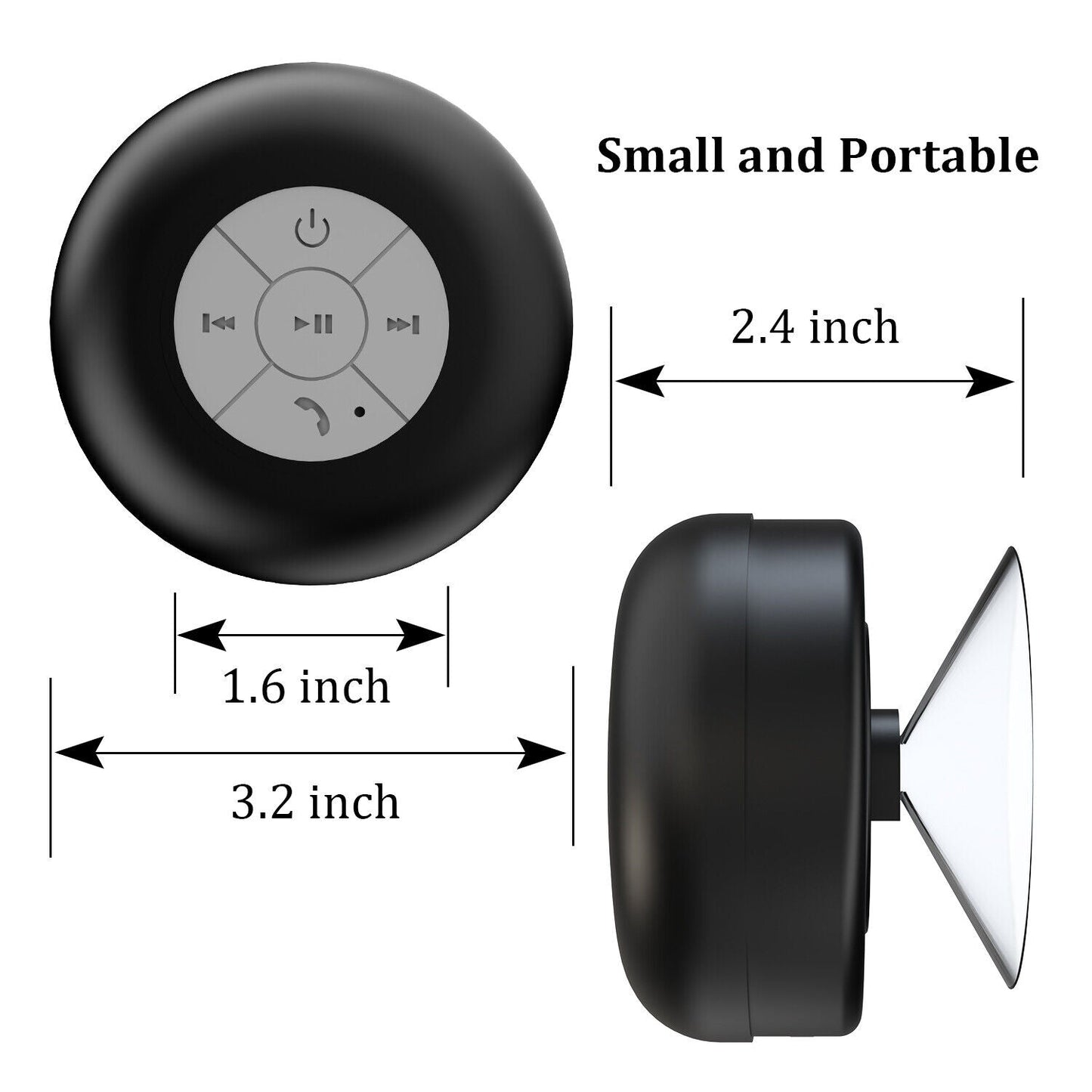 Luxora Wasserdichter Bluetooth Duschlautsprecher mit Saugnapf