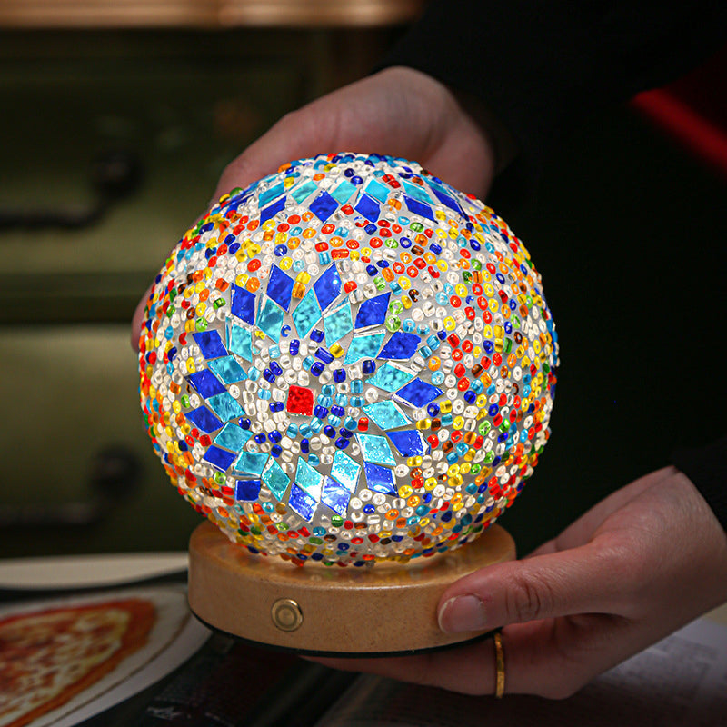 Mosaik Tischlampe Dimmbar Elegantes Design für Wohn- und Büroschmuck