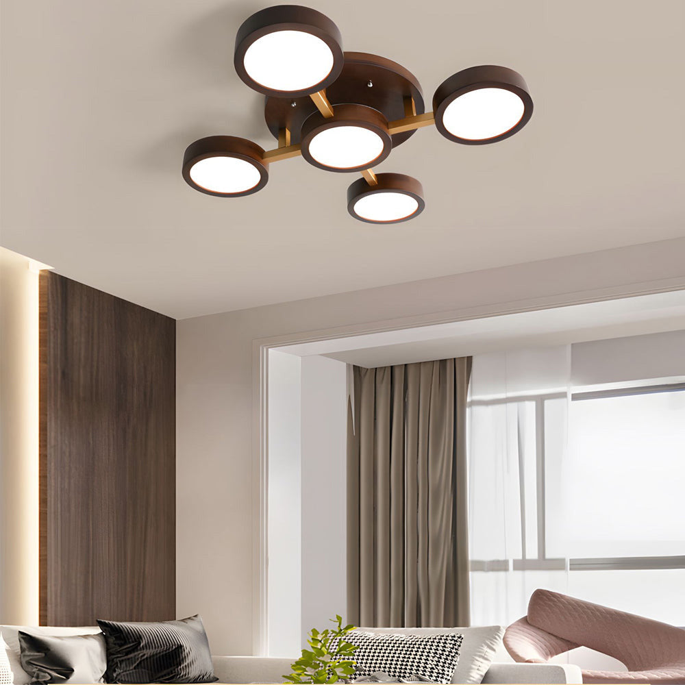 LED-Deckenleuchte mit modernem Holzdesign