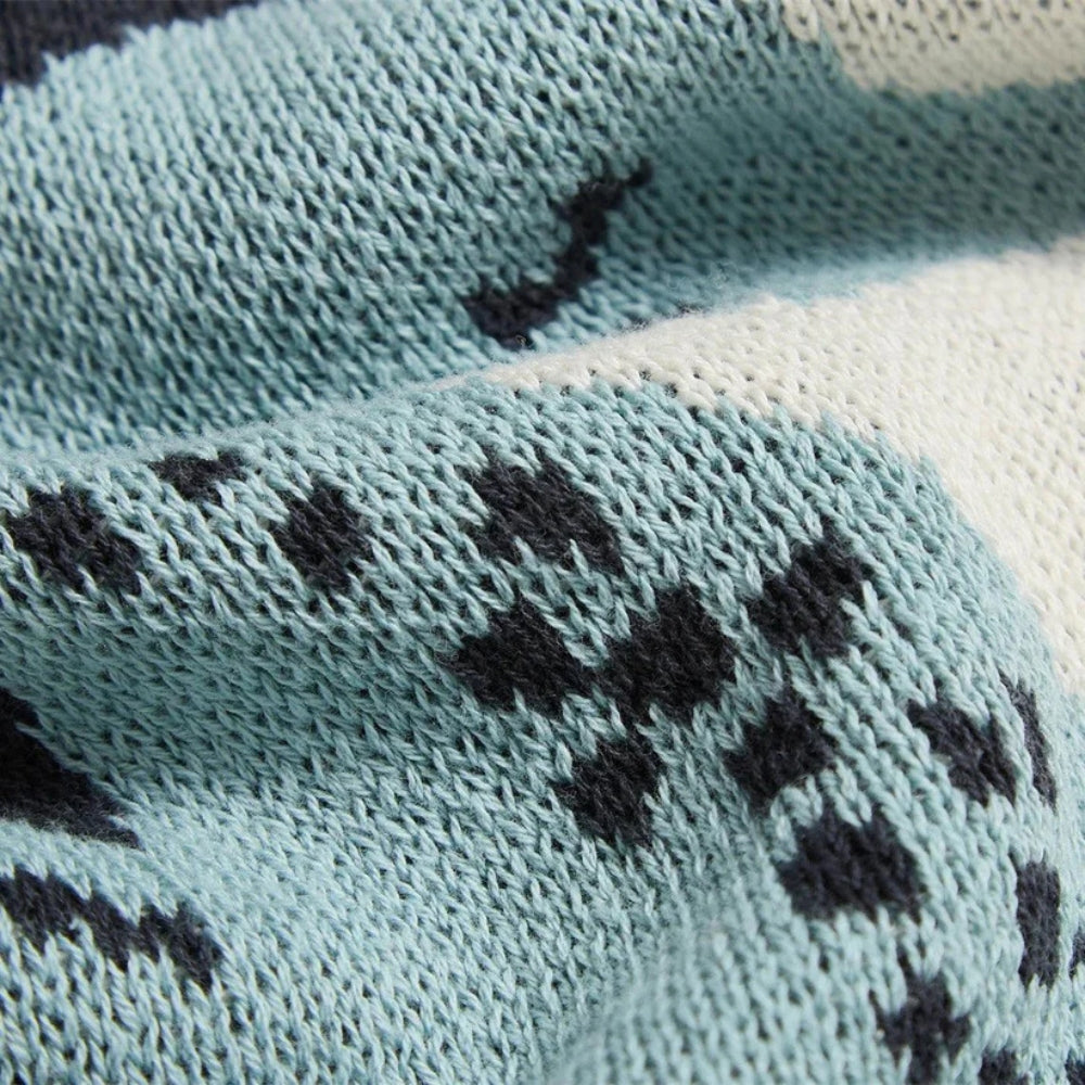 Maritimer Seepferdchen-Wurfdecke