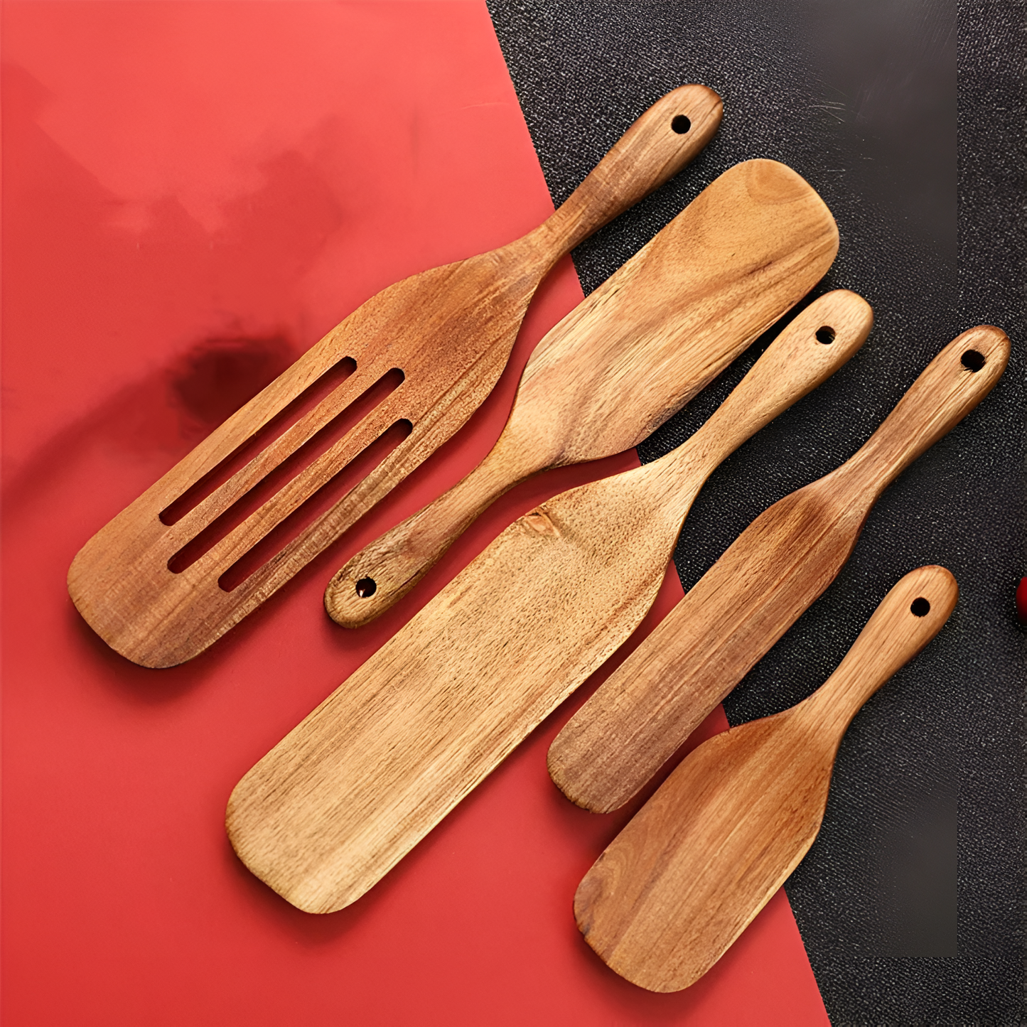 TeakCraft – Luxuriöses Holz-Spatel-Set für kratzfreies Kochen
