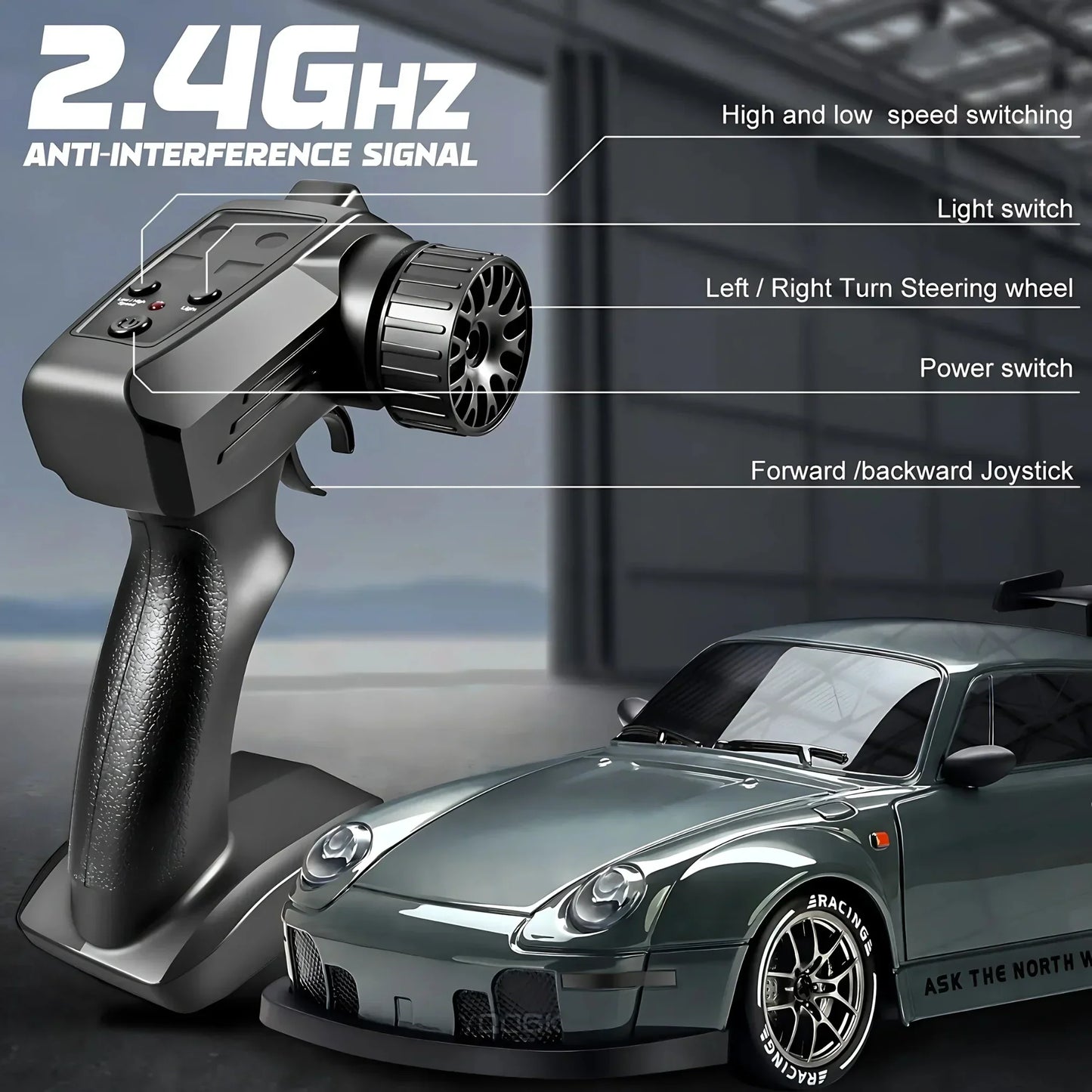 Luxora Retro Drift Master – 4WD RC Auto mit LED-Lichtern