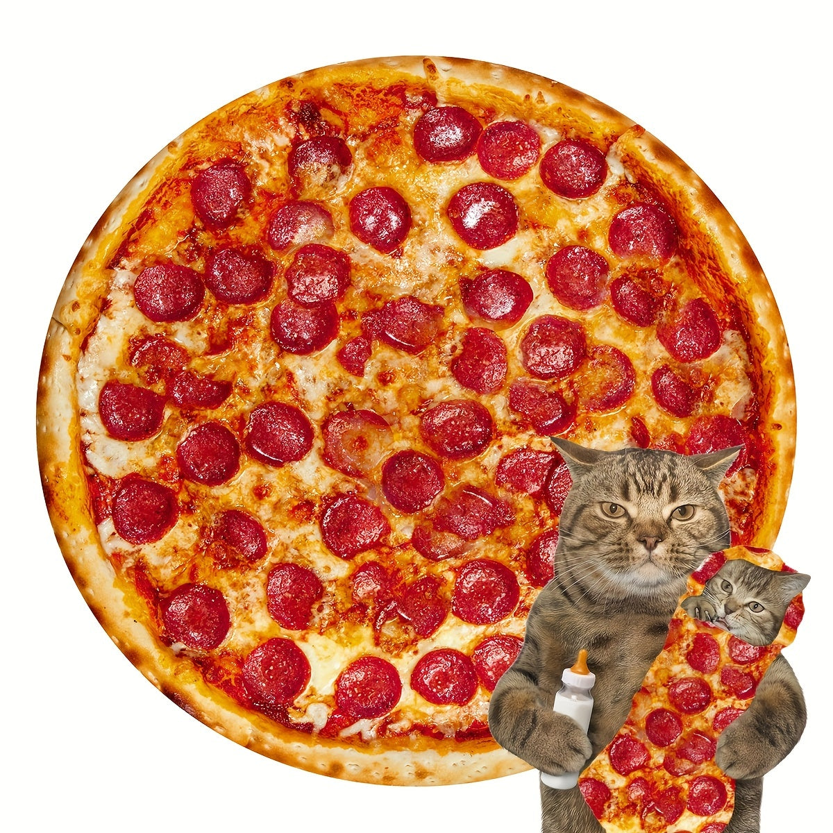 Tortilla Decke - Realistische Pepperoni Pizza Decke, Weiche und Bequeme Flanell Decke, Personalisierte Geschenk