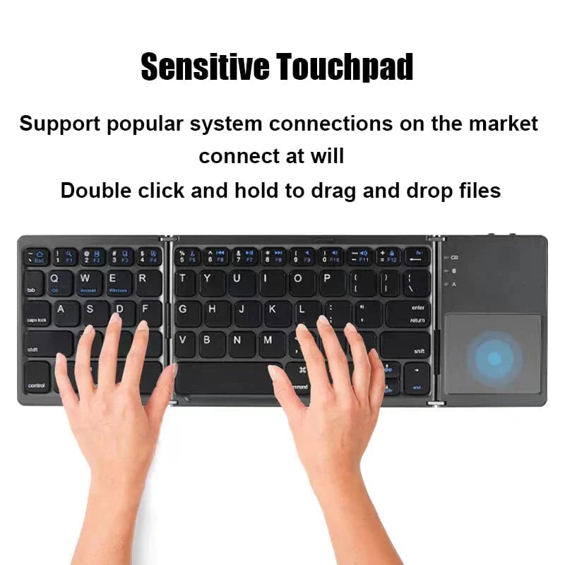 Faltbare Bluetooth-Tastatur mit Touchpad | FoldKeyPro