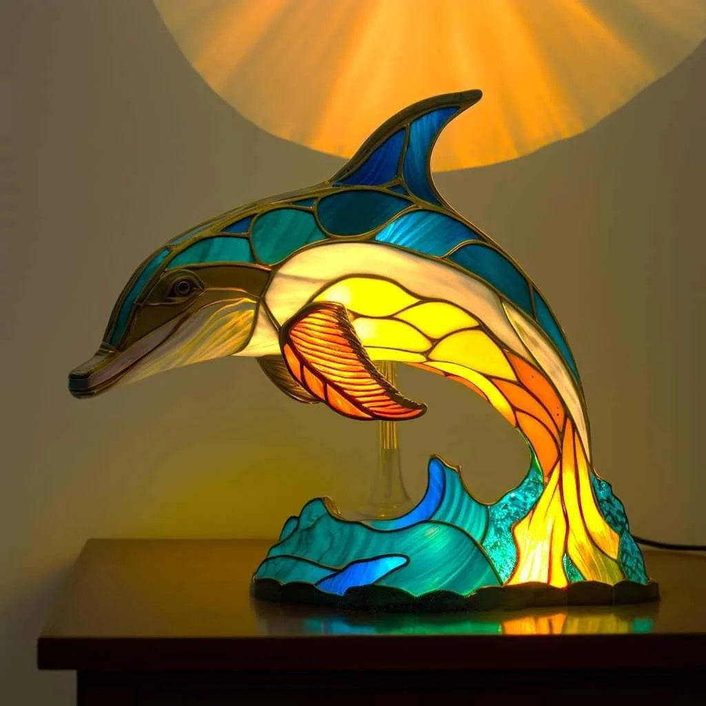 Tiffany Art Deco Glasdeko – Bunte Tiermotive – Handgefertigte Fensterdekoration