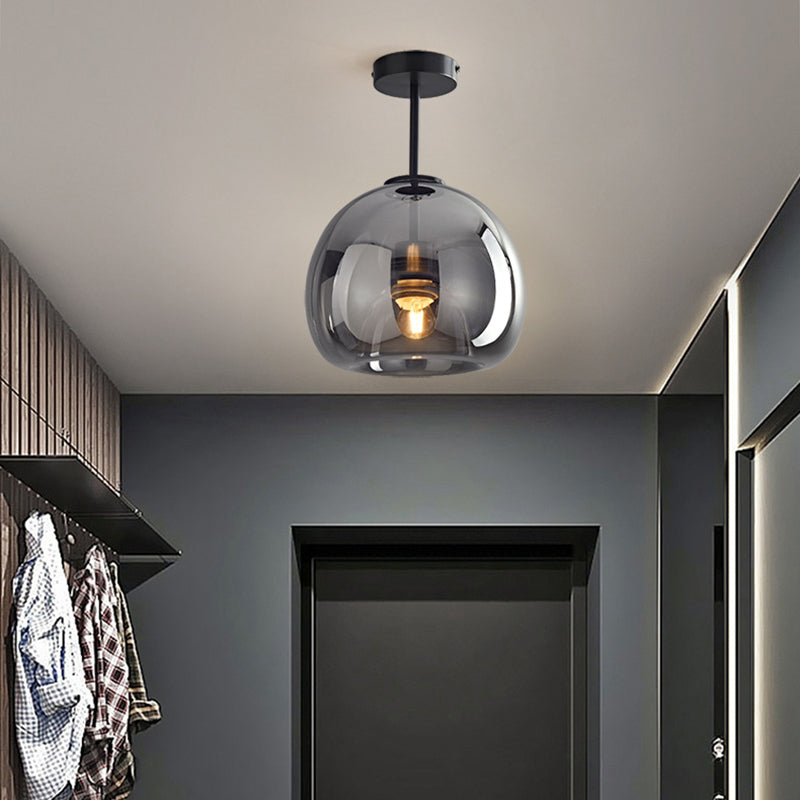 Sanna Moderne runde LED-Deckenleuchte Gold/Schwarzes Metall/Glas Schlaf-/Ess-/Wohnzimmer