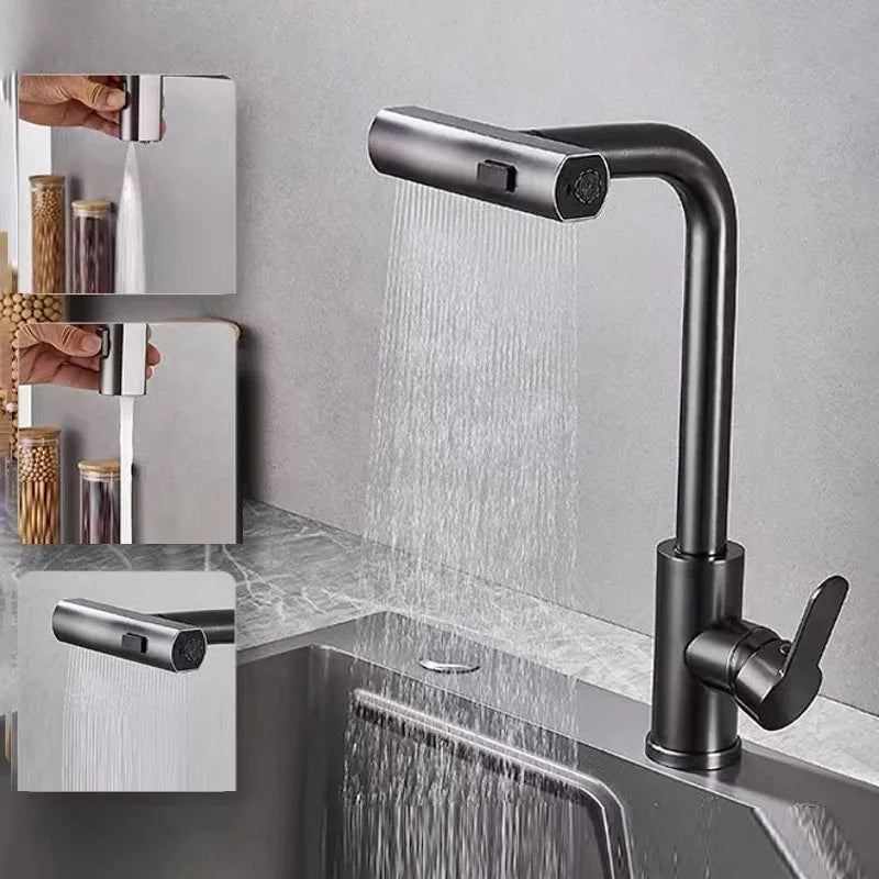 Garduru - Drehbarer Küchenwasserhahn mit Kaskadenfunktion für Elegantes Design