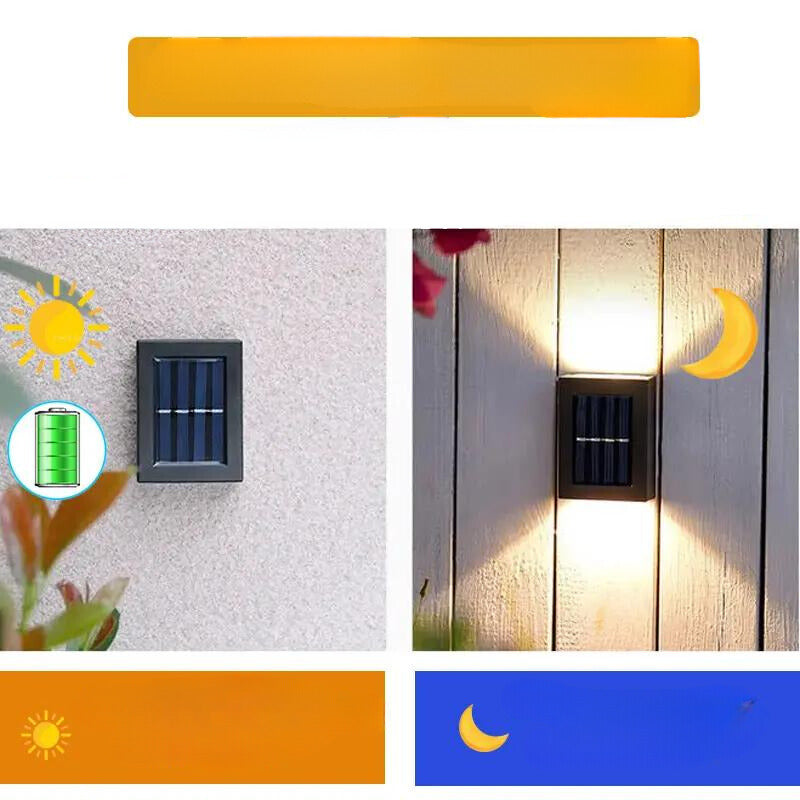 Moderne Solarbetriebene Wandlampe – Außenbeleuchtung für Terrasse & Fassade