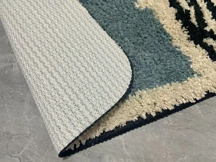 NordicFlow – Luxuriöse Handgemachte Badematte mit Abstraktem Design für Stilvolle Badezimmer