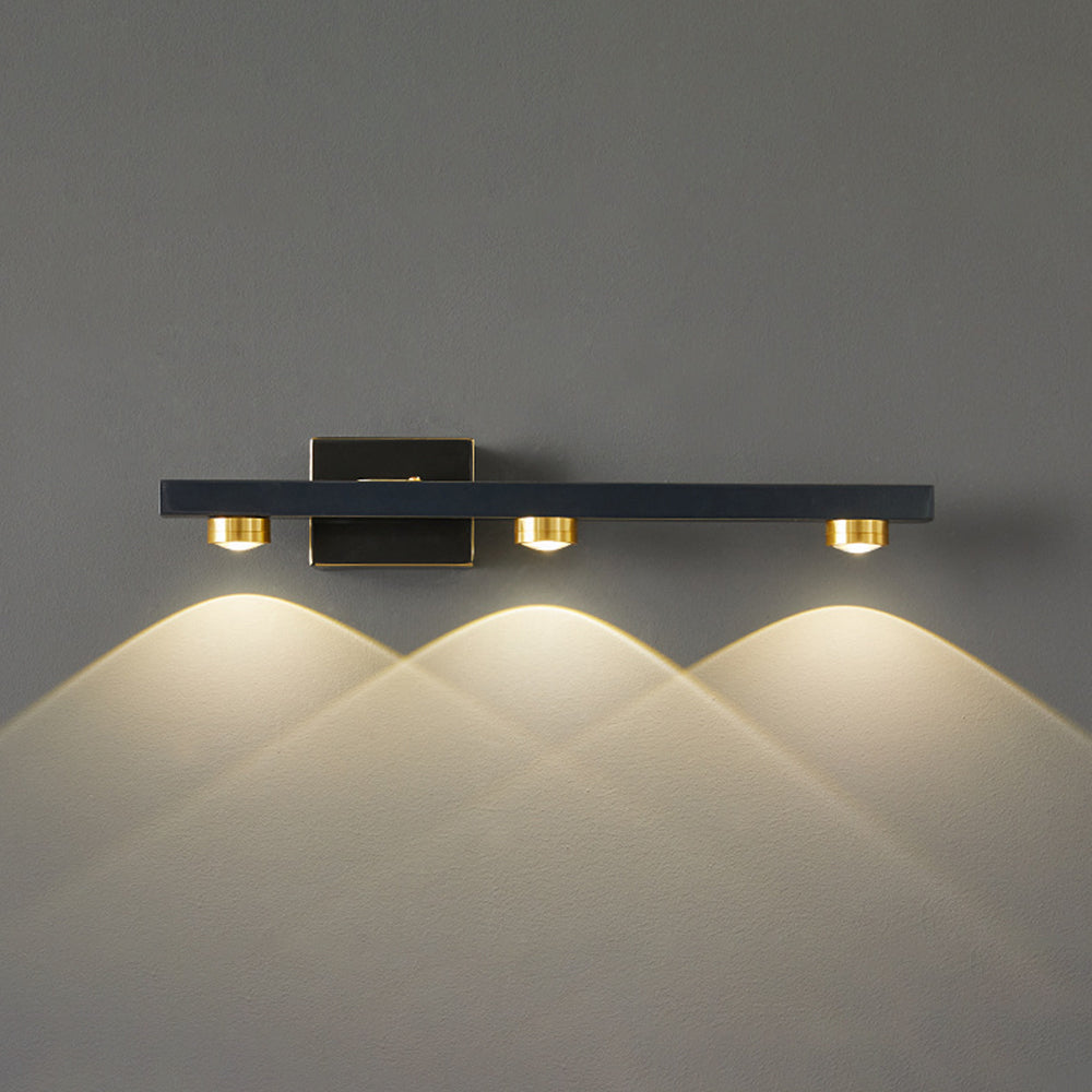 Freja - Moderne LED-Wandleuchte, Schwarz/Gold, Badezimmer, Metall