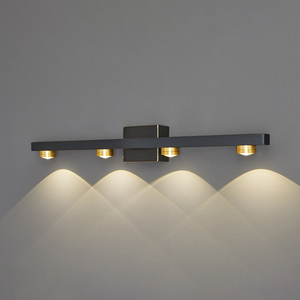 Freja - Moderne LED-Wandleuchte, Schwarz/Gold, Badezimmer, Metall