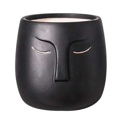 ZenVase – Luxus Keramische Schlafendes Gesicht Blumenpott mit Abstrakter Eleganz