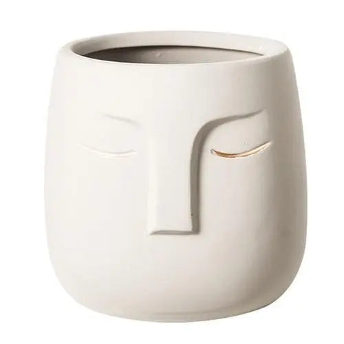 ZenVase – Luxus Keramische Schlafendes Gesicht Blumenpott mit Abstrakter Eleganz