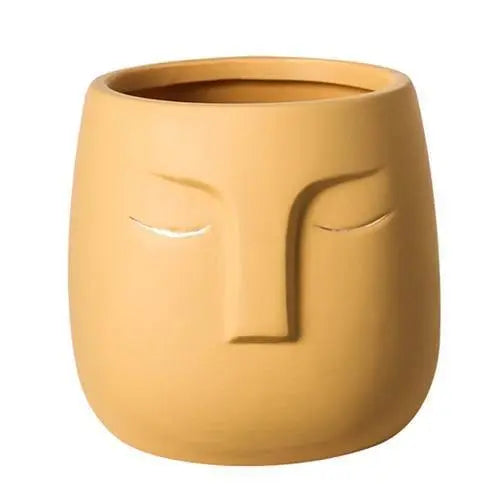ZenVase – Luxus Keramische Schlafendes Gesicht Blumenpott mit Abstrakter Eleganz